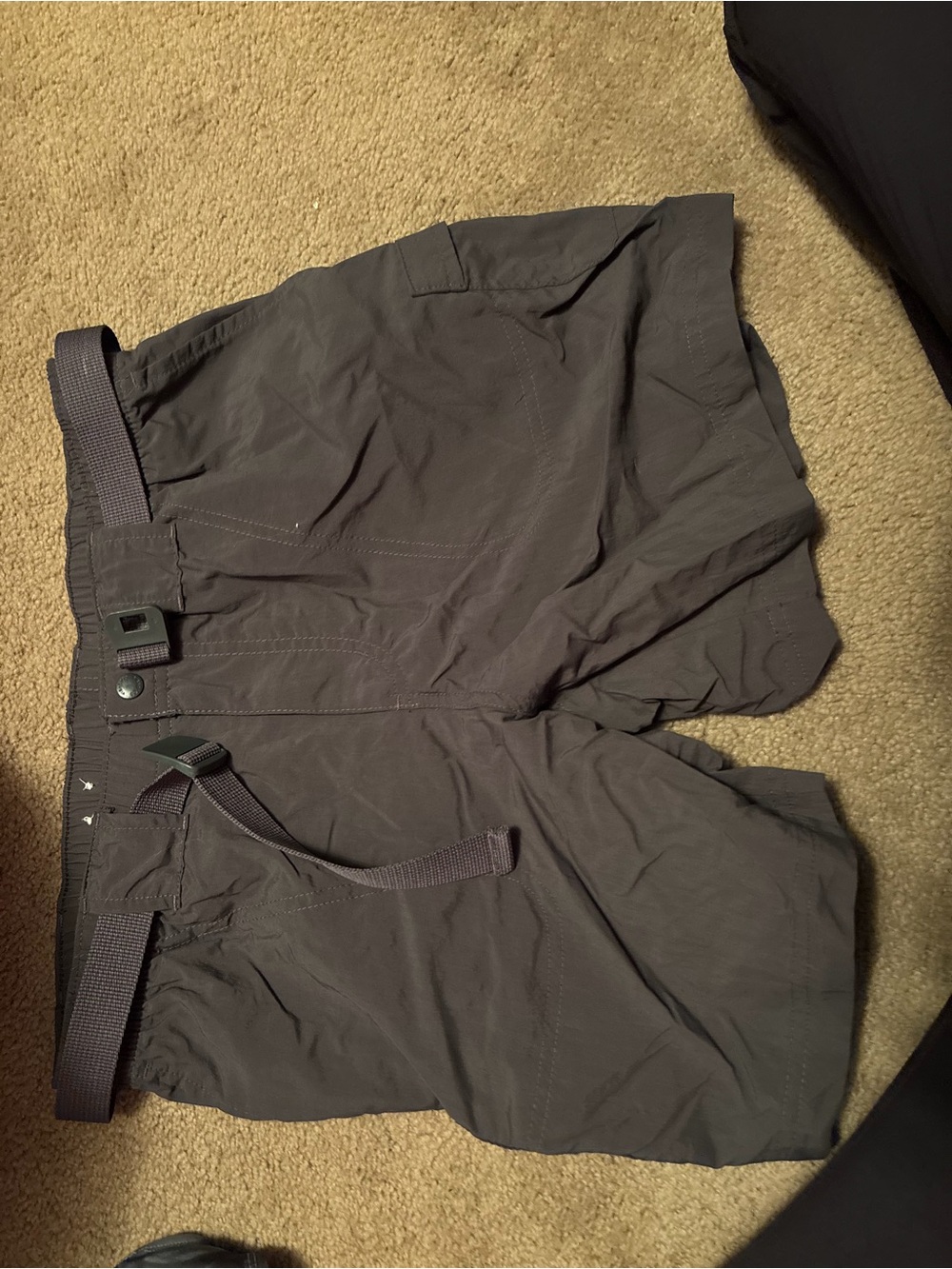 Columbia Women's Dark Gray Hybrid Outdoor Shorts with Built-in Belt